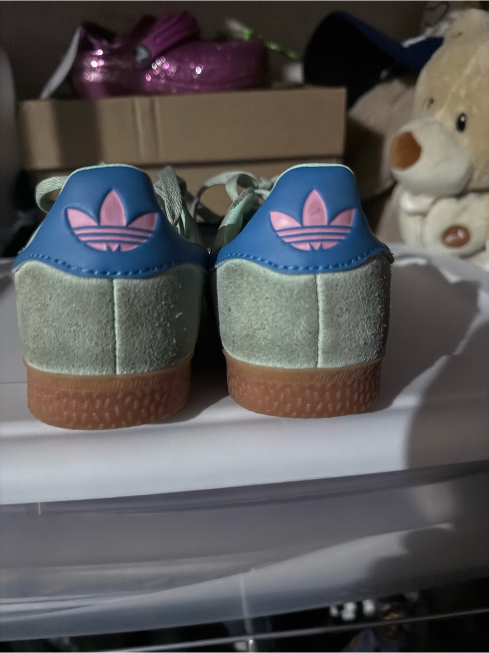 adidas Kids Suede Sneakers - Mint Green, Blue & Pink